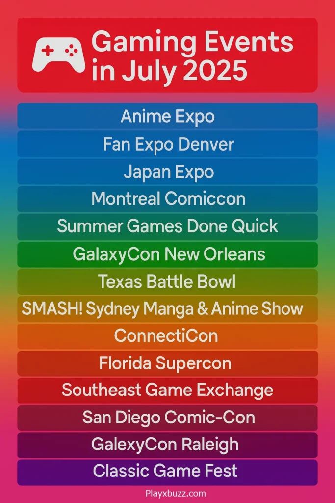 All Gaming Events in July 2025