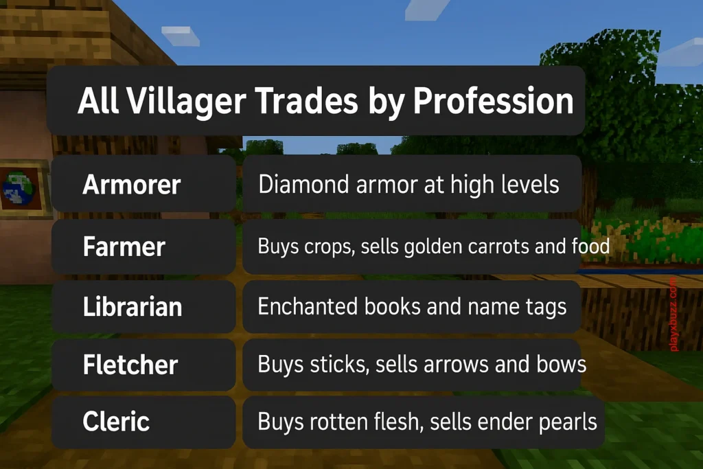 All Villager Trades and Professions